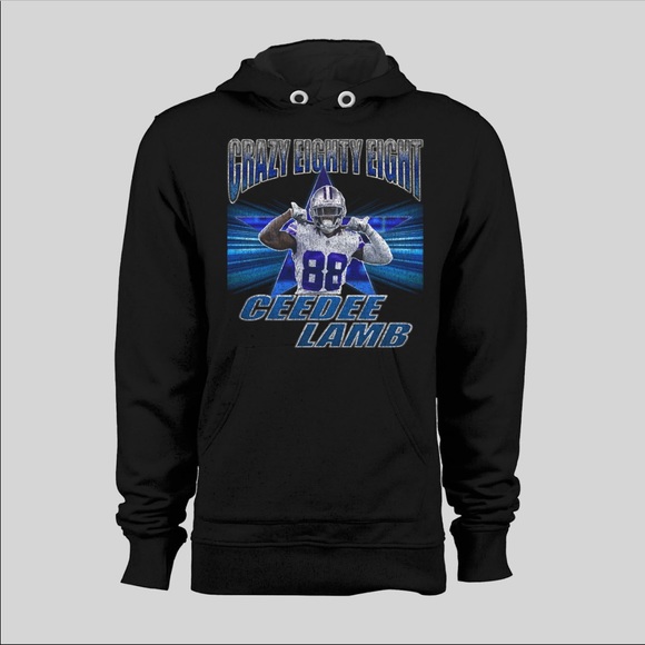 CEEDEE LAMB CRAZY 88 DALLAS QUALITY HOODIE COWBOYS - Picture 1 of 1